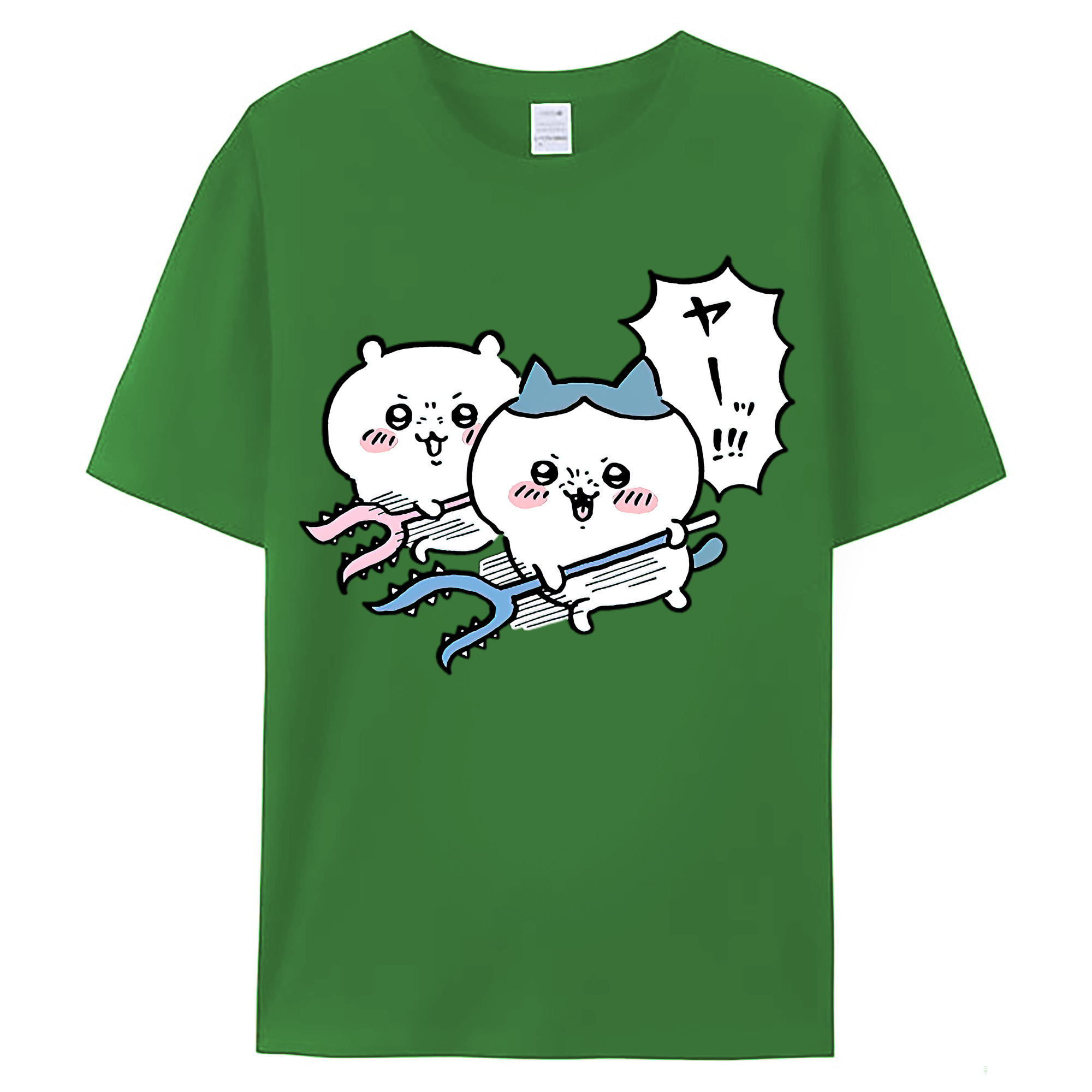 （画像用） ちいかわ ハチワレ Chii-kawa hachiware レディースカジュアルプリントTシャツ（綿100％）
